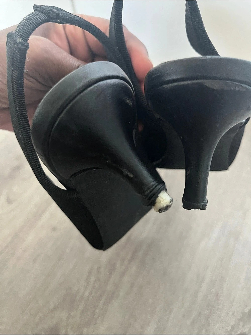 French Connection Black Pointed-Toe Slingback Heels - Picture 4 of 5